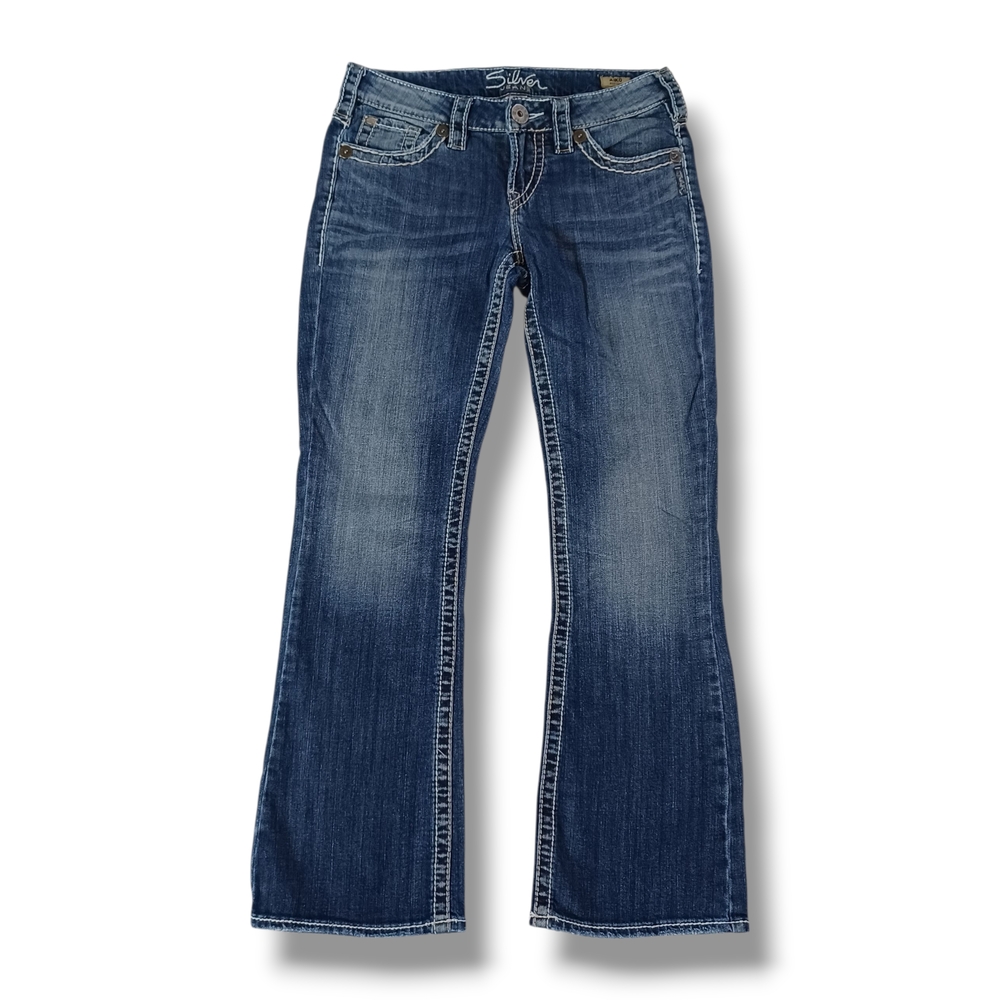 Silver Jeans Womens Aiko Bootcut Dark Wash Stretch Lowrise Size 26 30x 28.5